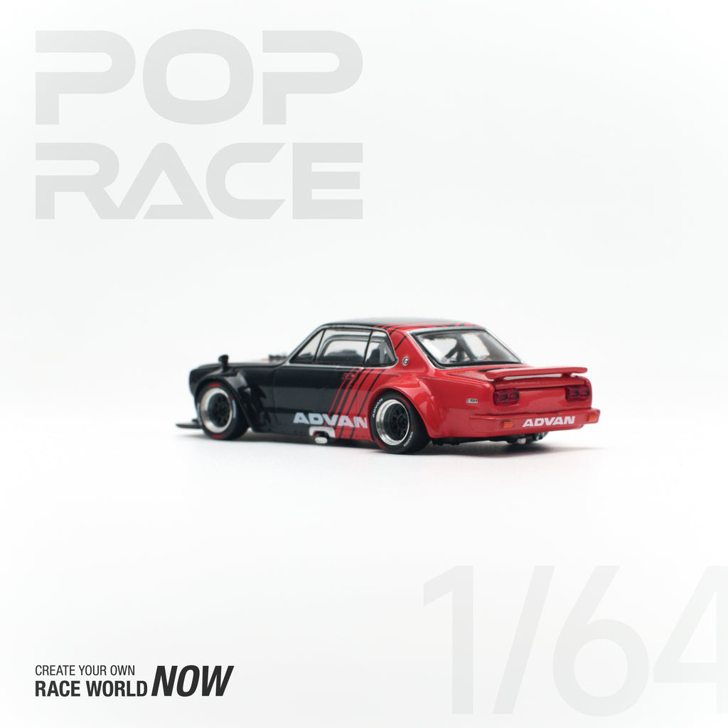 POPRACE 1:64 NISSAN SKYLINE GT-R V8 DRIFT HAKOSUKA ADVAN – J