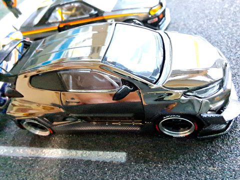POP RACE 1:64 TOYOTA PANDEM GR YARIS DARK CHROME PR64-55 – J