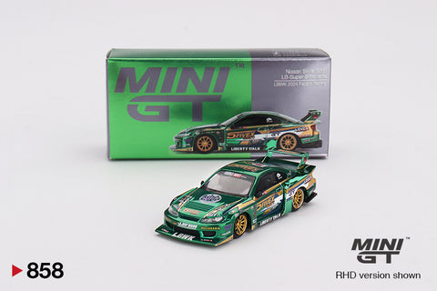 2025 MINI GT #858 Nissan LB-Super Silhouette S15 SILVIA LBWK 2024 Fausto Racing