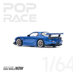POPRACE 1:64 MAZDA RX-7 (FD3S) RE-AMEMIYA WIDEBODY METALLIC BLUE