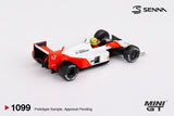 MINI GT #1099 McLaren MP4/4 #12 Ayrton Senna 1988 Japanese Grand Prix Winner BLISTER PACKAGING