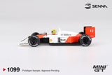 MINI GT #1099 McLaren MP4/4 #12 Ayrton Senna 1988 Japanese Grand Prix Winner BLISTER PACKAGING
