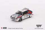 MINI GT 1/64 Lancia Delta HF 1992 Rally MonteCarlo Martini Racing Set of 4