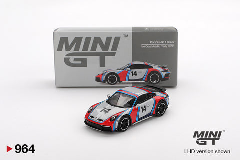 2025 MINI GT #964 Porsche 911 Dakar Ice Grey Metallic "Rally 1978"