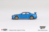 MINI GT #531 Nissan Skyline GT-R (R34) Top Secret Bayside Blue