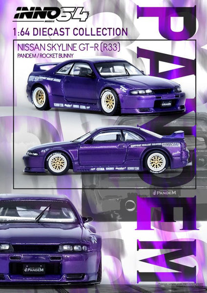 INNO64 NISSAN Skyline GT-R (R33) PANDEM ROCKET BUNNY Purple – J