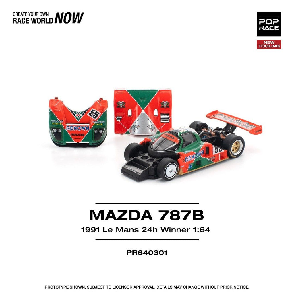 POP RACE 1/64 & BMC Mazda 787B セット POPRACE 1:64 #301 MAZDA 787B 1991 LE MANS 24H WINNER – J Toys Hobby