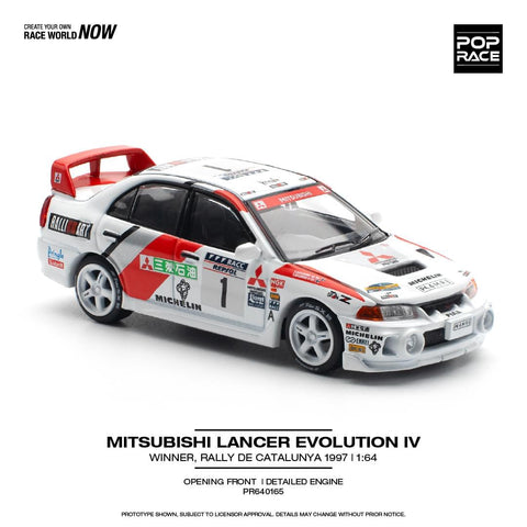 POPRACE 1:64 #165 MITSUBISHI EVO IV WINNER RALLY DE CATALUNYA 1997