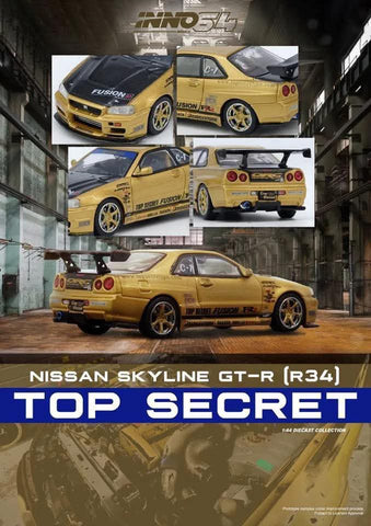 INNO64 Nissan Skyline GT-R R34 Top Secret Gold