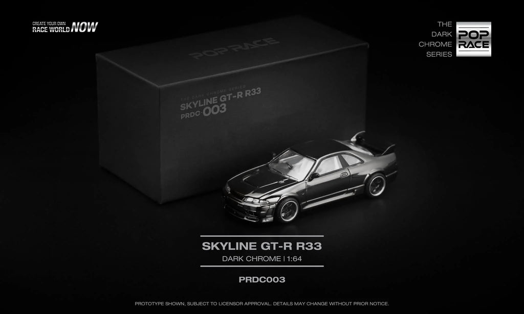 POP RACE 1:64 Nissan Skyline GT-R R33 - Dark Chrome – J Toys Hobby