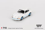 2024 MINI GT #715 Porsche 911 Carrera RS 2.7 Grand Prix White with Blue Livery