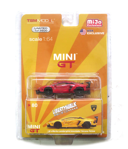MINI GT #80 (Never Released) TSM Lamborghini Aventador Volcano Liberty Walk Blister Package
