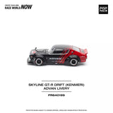POPRACE 1:64 Nissan Skyline GT-R KPGC110 Kenmeri V8 Drift Car ADVAN