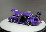 PGM 1/64 Porsche RWB 911 993 Purple Metallic Luxury Version Fully Open