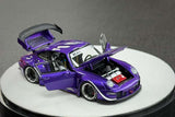 PGM 1/64 Porsche RWB 911 993 Purple Metallic Luxury Version Fully Open