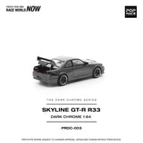 POPRACE 1:64 Nissan Skyline GT-R R33 - Dark Chrome