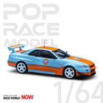 POP RACE 1:64 GTR R34 GULF OIL LIVERY