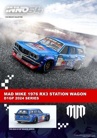 INNO64 Mad Mink 1976 Mazda RX3 Station Wagon - D1GP 2024 Series