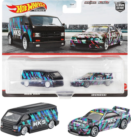 2023 Hot Wheels HKS Nissan Skyline GT-R BCN R33 & MBK Van 2 Pack