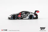 MINI GT #1143 Porsche 911 GT3 R #77 AO Racing 2025 IMSA Petit Le Mans