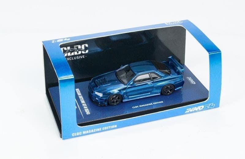 INNO64 x CLDC Exclusive Nissan GT-R R34 Chrome Blue Full Carbon Chines ...