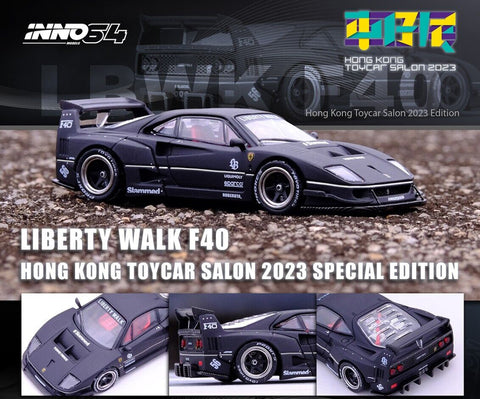 INNO64 LBWK Ferrari F40 Matte Black HONG KONG TOYCAR SALON 2023 SPECIAL EDITION