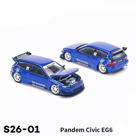 1/64 PANDEM CIVIC EG6 v1.5 METALLIC BLUE | Honda | POP RACE