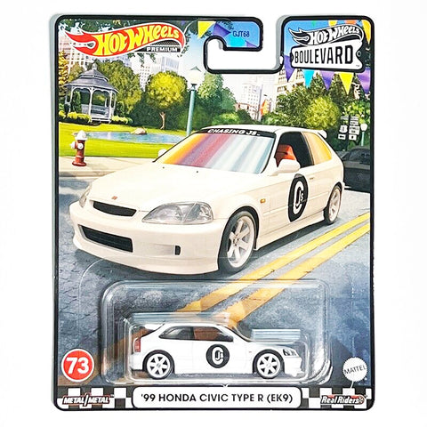 Hot Wheels Premium Boulevard #73 99 Honda Civic Type R EK9 White