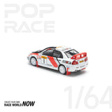 POPRACE 1:64 #231 MITSUBISHI LANCER EVOLUTION IV SAFARI RALLY KENYA 1998
