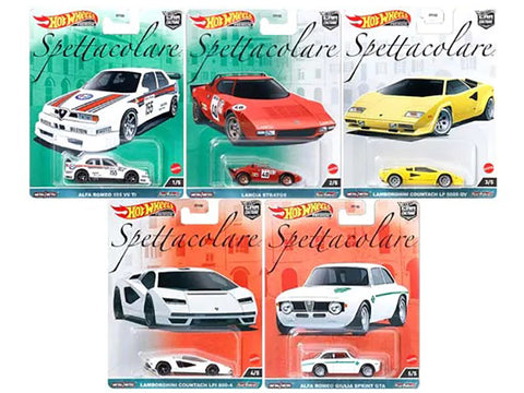 HOT WHEELS PREMIUM CAR CULTURE SPETTACOLAR B COMPLETE SET OF 5