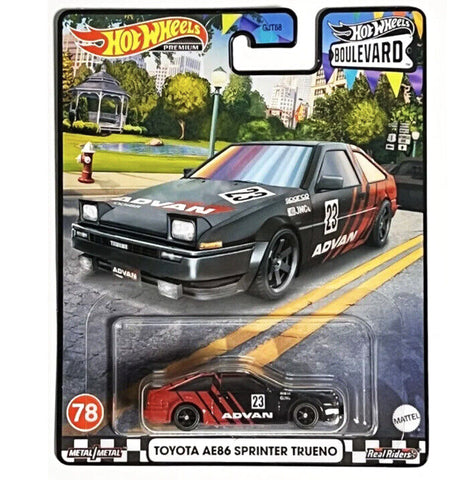 Hot Wheels Premium Boulevard #78 Toyota AE86 Sprinter Trueno Advan Livery