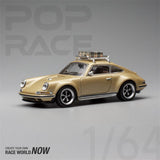 POPRACE 1:64 Porsche Singer 964 Sport Vehicle W/Luggage Gold