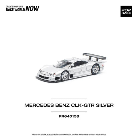 POPRACE 1:64 Mercedes Benz AMG CLK GTR Silver #158 Street Ver.