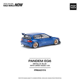 POPRACE 1:64 PANDEM CIVIC EG6 METALLIC BLUE WITH OPEN HOOD #174