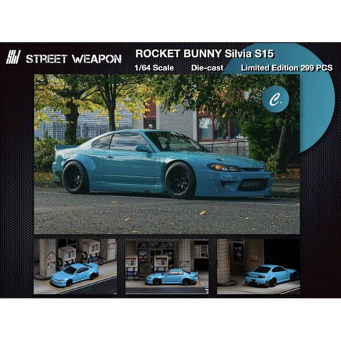 Street Weapon 1:64 Pandem Rocket Bunny Nissan Silvia S15 Blue Limited 299