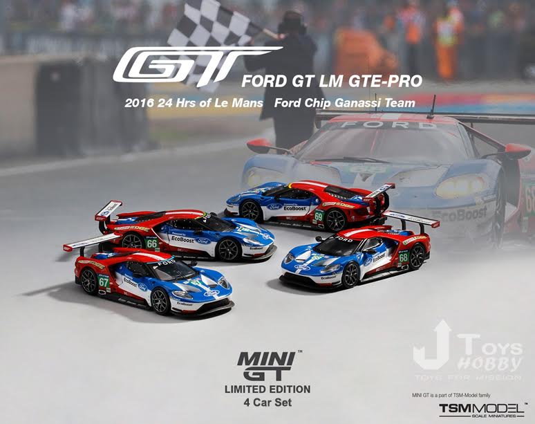 ミニカー MINI GT Ford LMGTE Pro 1/64 Mini GT Ford GT LMGTE PRO 2019 24 Hrs of Le Mans 4 Cars