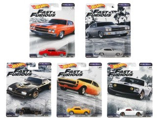 HOT WHEELS 2019 Fast & Furious 1/4 Mile Muscle Set of 5 Cars
