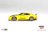 MINI GT #124 Pandem Nissan GT-R R35 Metallic Yellow w/Carbon Duck Tail