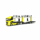 MINI GT #137 1:64 Mercedes Benz ACTROS Yellow with Car Carrier