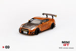 MINI GT #69 Nissan GT-R R35 Type 2, Rear Wing ver 3 Metallic Brown