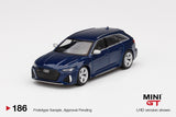 MINI GT #186 Audi RS 6 Avant Navarra Blue Metallic LHD