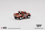 MINI GT #320 1:64 Land Rover Defender 90 Pickup 2021 Santa Claus & Deer Model