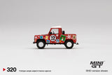 MINI GT #320 1:64 Land Rover Defender 90 Pickup 2021 Santa Claus & Deer Model