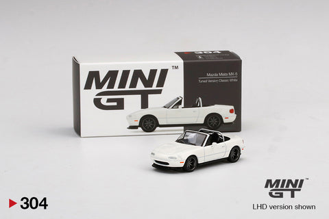 Mini GT #304 Mazda Miata MX-5 (NA) Tuned Version Classic White RHD