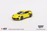 MINI GT #497 Porsche 911 Turbo S Racing Yellow