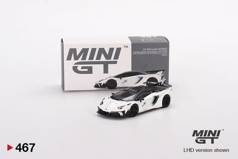 MINI GT #467 LB-Silhouette WORKS Lamborghini Aventador GT EVO White