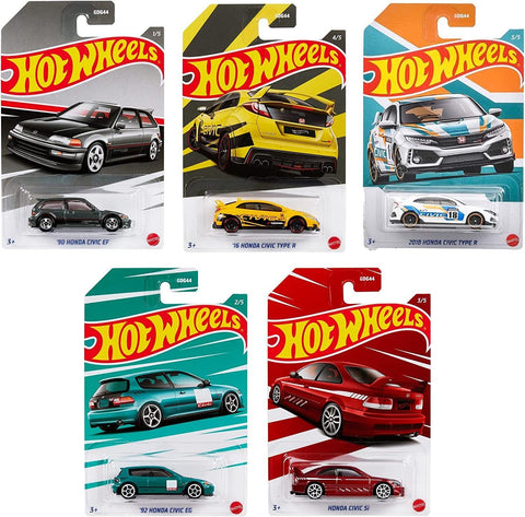 2022 Hot wheels Honda Civic Anniversary Themed Assortment Set of 5