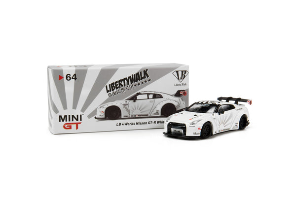 MINI GT LB Nissan GT-R R35ホワイト 1/64 MINI GT 64 LB WORKS Nissan GT-R (R35) White Type 1 , Rear