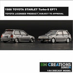 BM Creations 1:64 Toyota Starlet Turbo S 1998 EP71 Silver RHD