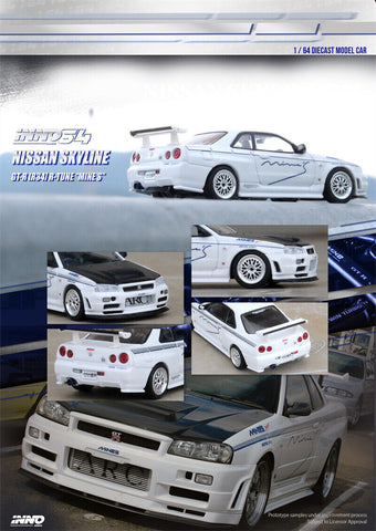 INNO64 1:64 NISSAN SKYLINE GT-R R34 R-Tune Tuned by MINE‘S